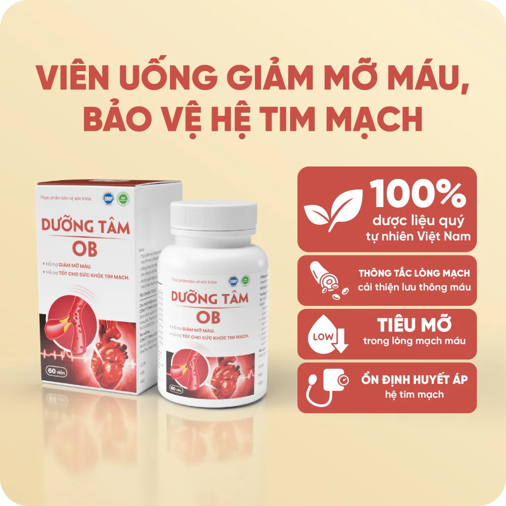 Viên uống giảm mỡ máu bảo vệ tim mạch